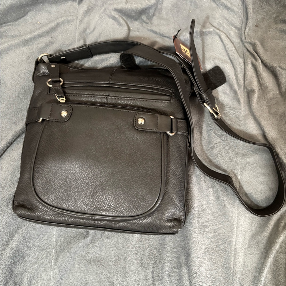 Black Leather Unisex Bag